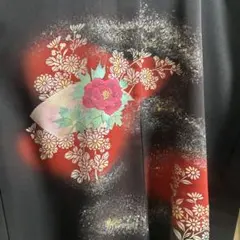 黒羽織り　羽織り　正絹　友禅染め　金彩　お買い得品のサムネイル