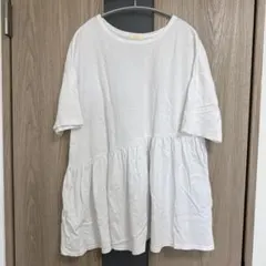 earth music&ecology ティアードカットチュニック　ホワイト半袖