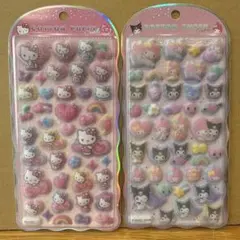 コットンパフィー　ハローキティ　マイメロディ＆クロミ　２枚セット　クラックス