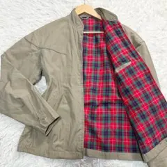 ヴィンテージ スイングトップ ハリントンジャケット チェック 短丈 カーキ XL