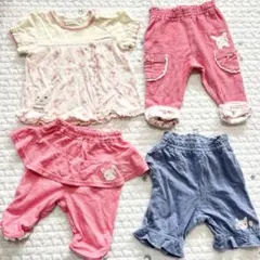 女の子70.80 クーラクール　半袖半ズボン　うさぎ　保育園着　メゾピアノ