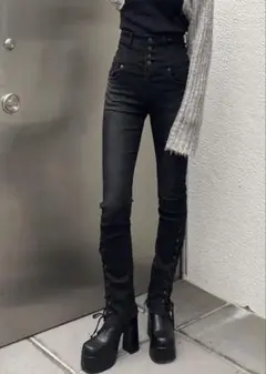 EMODA♡ヘムレースアップハイウエストパギンス