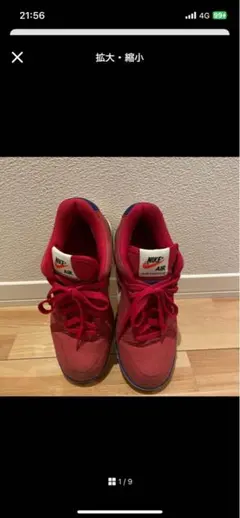 Nike レッド ハイカット スニーカー