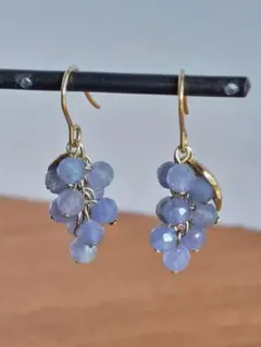 天然石　タンザナイト　ピアス/イヤリング　ブルーグレー