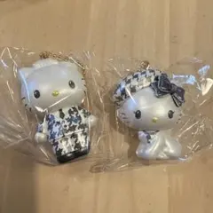 モノクロガーリーふたご　千鳥柄　ダニエル　チャーミーキティ　2点セット