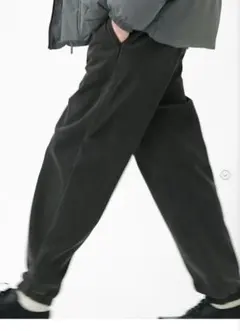 【美品】GU ウォームデニム ストレッチワイドジョガーパンツ グレー