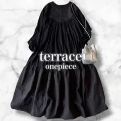 terrace 花柄ドッキングワンピース 上品 大人可愛い M ふんわり 高見え