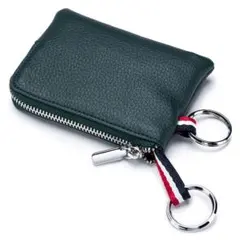 小型財布　小銭入れ　コインケース　高級　ダークグリーン 牛革 本革　コインケース