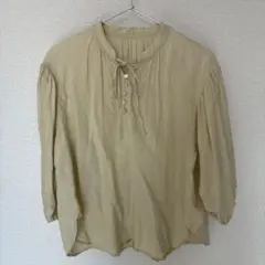 極美品 ラルフローレン リネン フリルブラウス ボリューム袖 XL 