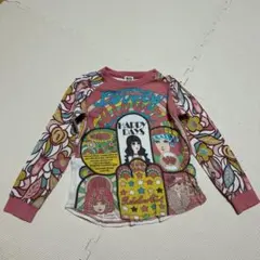 【MPS】キッズ 総柄 長袖Tシャツ ロンT 110cm レトロ グラフィック