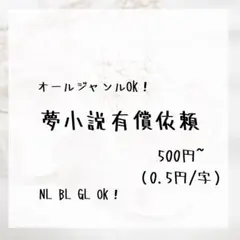 夢小説オーダー 500円〜