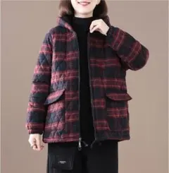 チェック柄 フード付き アウター I カジュアル ジッパー ジャンパー ブルゾン