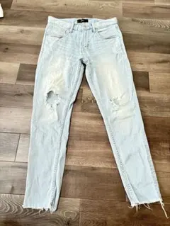 AZUL ダメージデニムパンツ XS ライトブルー