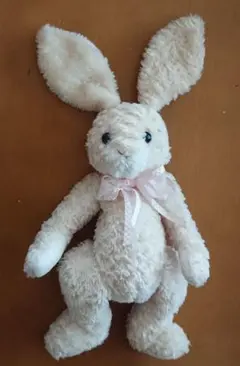 うさぎ ぬいぐるみ アイボリー リボン付き