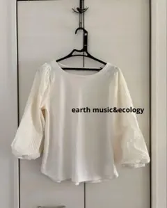 earth music&ecology シアーチェックスリーブプルオーバー　新品