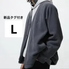 ユニクロ NEEDLES フリースオーバーサイズカーディガン ダークグレー L