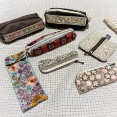 ハンドメイド　刺繍リボン小物　3点セット ランダム3点