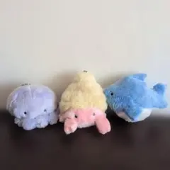 Qualia ぬいぐるみセット クラゲ　ヤドカリ イルカのサムネイル