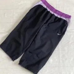 【Nike】 DRI-FITパンツ/7〜8分丈クロップド/ブラック/パープル/L