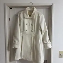 ホワイト ダブルブレスト ピーコート
