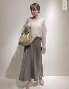 IENA ダブルサテンスカート　36