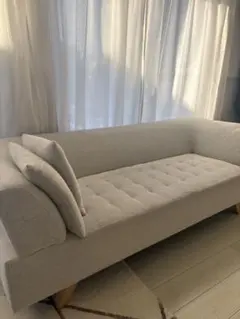 LOWYA ライトグレー ファブリックソファ