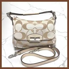 COACH 2WAY シグネチャー ショルダーバッグ ホワイト