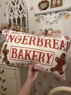 ジンジャーブレッド クッションカバー クリスマス　ヴィンテージ　アメリカ