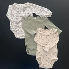 H&M オーガニックコットン 花柄ロンパース 3点セット　68cm