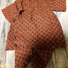 COME ONHERE90cm 甚平 茶色 チェック柄