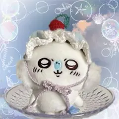 しゅわしゅわなクリームソーダ(ブドウ)パープル　ちいかわ　ぬい服　編み物　夏