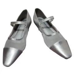 極美品 VIVIAN シルバー ストラップ バレエシューズ