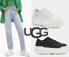 新品　即日発送　UGG プラットフォームスニーカー ホワイト ブラック