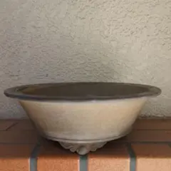 盆栽鉢　常滑時代古鉢希少常滑名工　泥珠　手捻りミニ盆栽鉢小品盆栽鉢釘彫落款1点物 盆栽小鉢：美芸（常滑）六角鬼面足面付鉢 15.5cm | 盆栽鉢・水盤