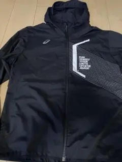 asics ランニングジャケット フード付き ブラック