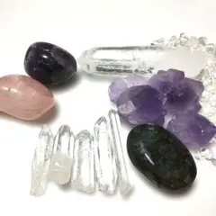 天然石 5点セット 水晶 シトリン アメジスト ローズクォーツ ヒマラヤ 