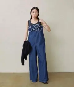 新品！簡単着映えアイテム◎デニムキャミサロペットのサムネイル