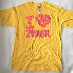 ズンバ ウェア 正規品 Tシャツ I♡ZUMBA ボタニカル柄 イエローのサムネイル