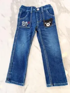 ミキハウス DOUBLE B デニムパンツ クマ刺繍付き 100cm