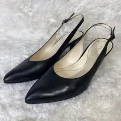 リーガル プラチナム レザー バックストラップ パンプス 24.0cm 黒のサムネイル