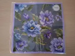 新品　FEILER　ハンカチ　タオル　花柄　アメジストブルーム　グレー　紫