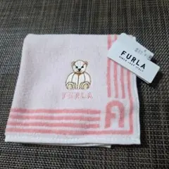 煌利withHM様専用 新品 FURLA クマ刺繍 ハンカチ ピンク