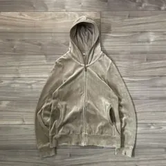 00s OLD UNIQLO velour zip-up hoodie M 短丈