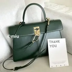 【美品】CAFUNE STANCE BAG FOREST 深緑 ハンドバッグのサムネイル