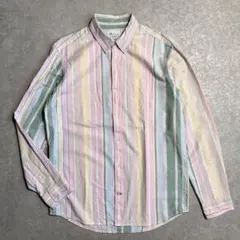 GAP マルチストライプ オックスフォードボタンダウンシャツ M