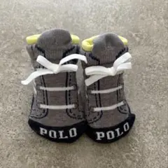 【新品・未使用】POLO babyベビー靴下スニーカー風グレー新生児約7〜9cm