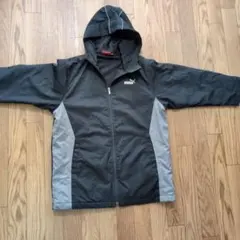 PUMA フード付きジャケット 黒/グレー