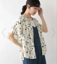 グローバルワーク　さらさらリラックスプリントブラウス半袖/987188