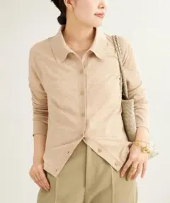 Plage/プラージュ Collar Knit カーディガン ベージュのサムネイル