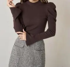 Sサイズherlipto Volume Sleeve Rib Knit Top
